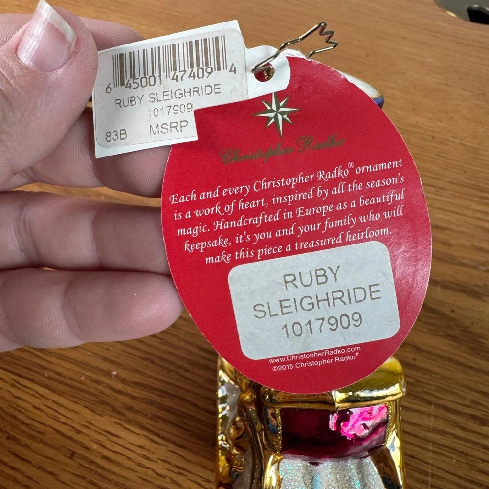 Christopher Radko - Ruby Sleighride #1017909 Red Sleigh Stacked With Presents‎